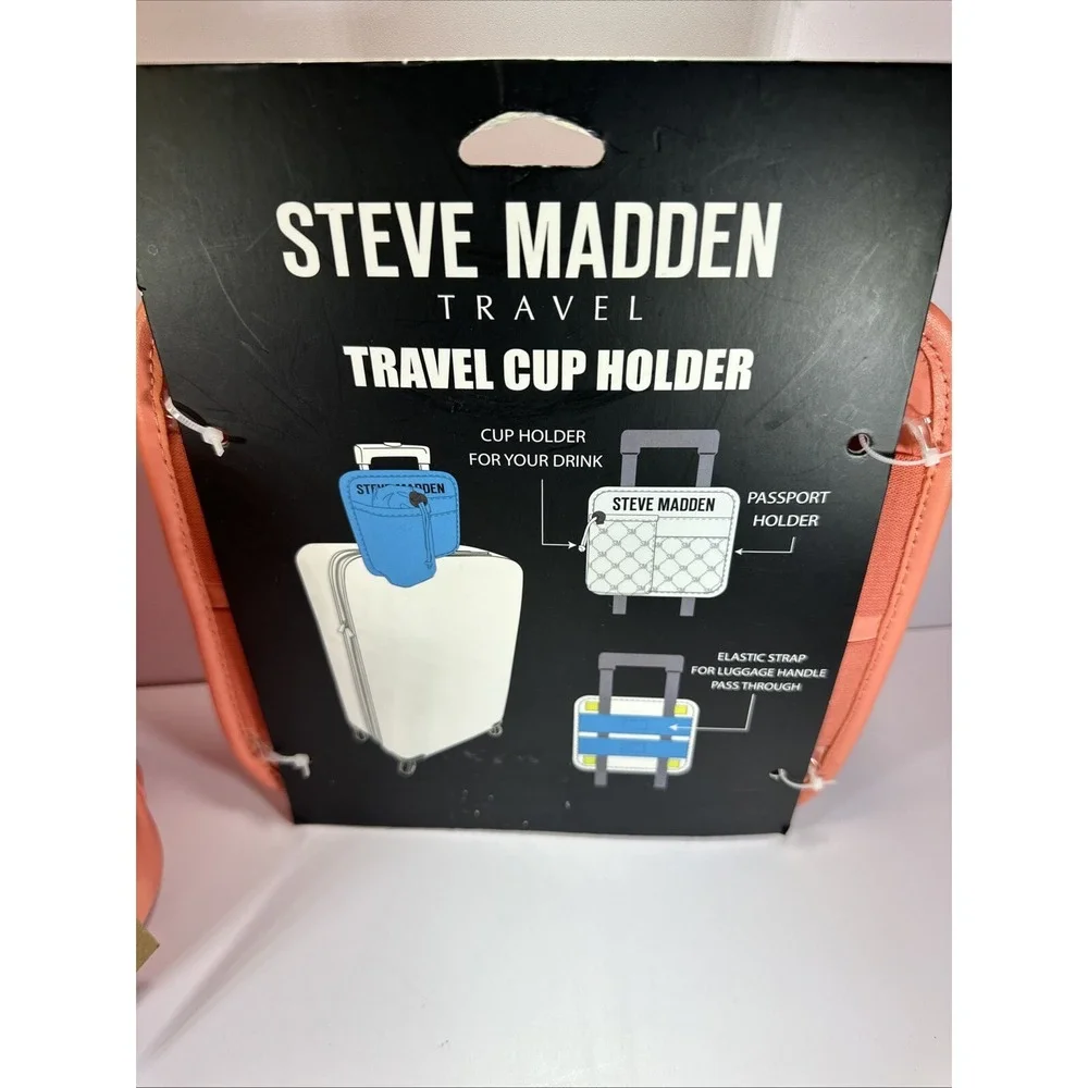 Steve Madden✨ Tech Pouch And Travel Cup Holder✨Ocean‎ Coral✨NWT